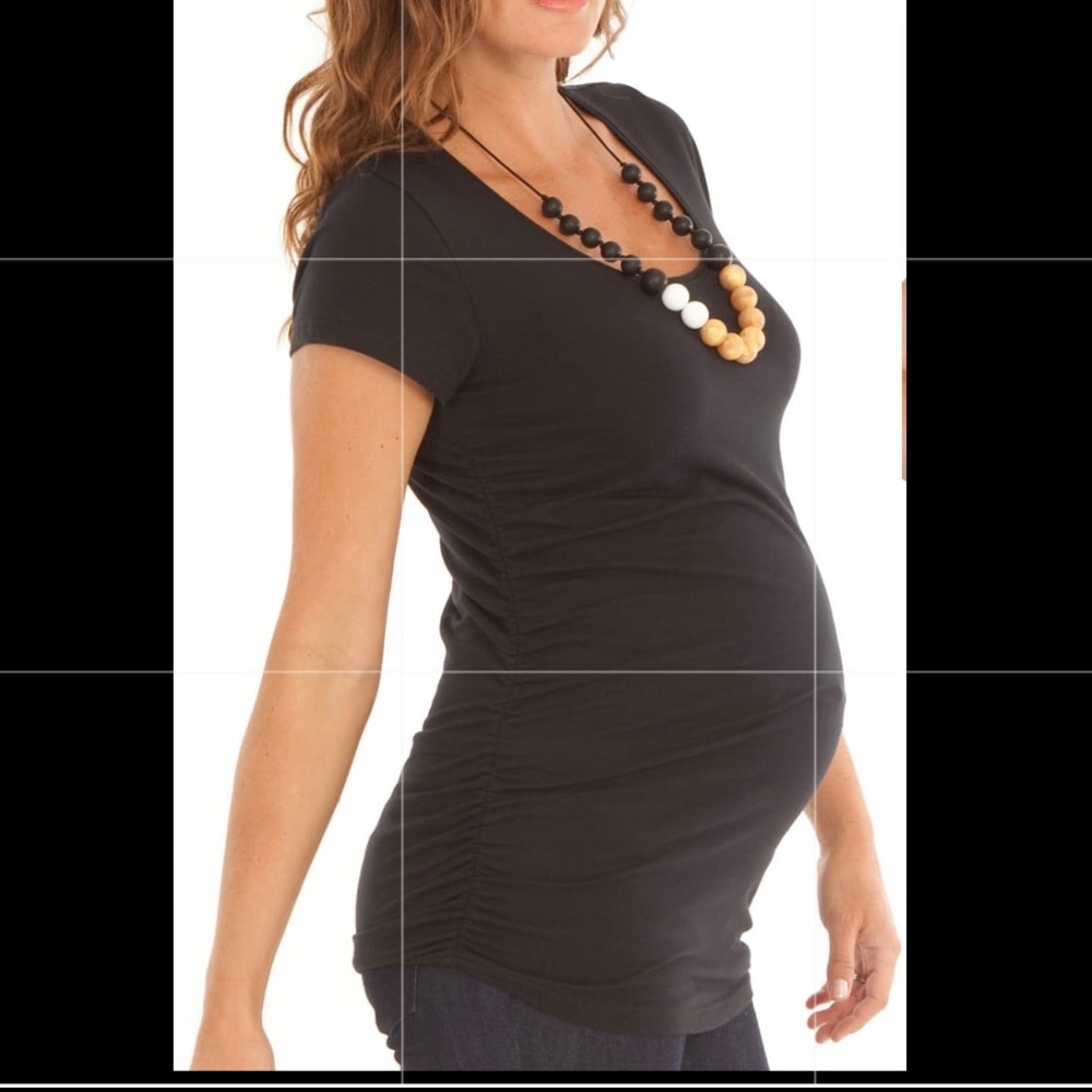 Maternity Black Short Sleeved Shirt